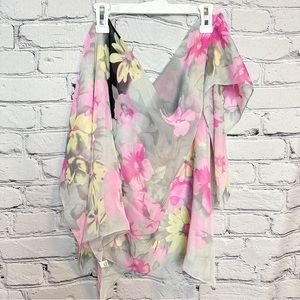 Sheer Floral Scarf